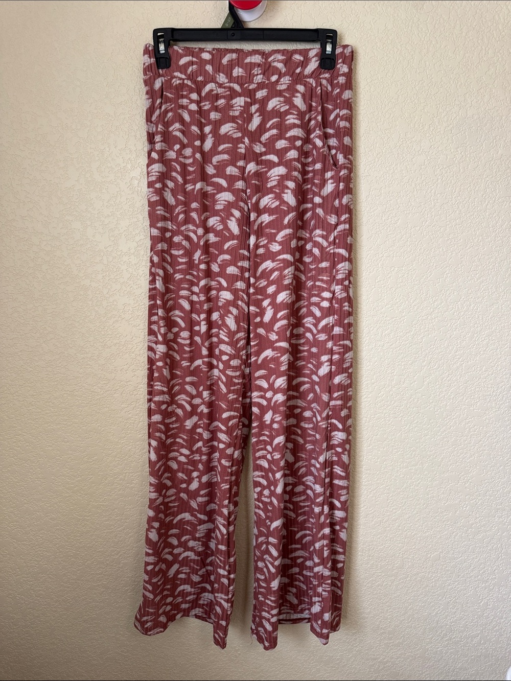 Entro Dusty Rose Wide Leg Palazzo Pants Size Snall Boho Lounge Pull-On